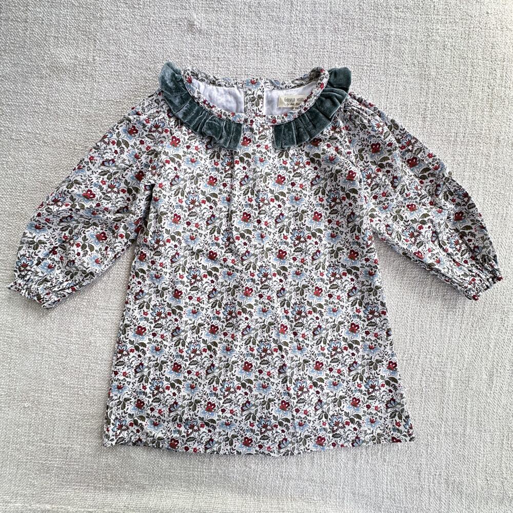 Forever Young by Sue Deng Holiday Floral Print Dress EUC 2T